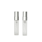 Two LAYERMOR cosmetic bottles, one labeled AMAL and the other VERBIE, standing upright against a plain white background.